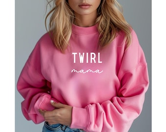 Twirl Mom Shirt Baton Twirling Mom Geschenk Twirling Mama Unisex Softstyle Fleece Rundhals-Sweatshirt