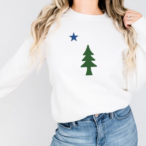 1901 Maine Flag Sweatshirt, Maine Sweatshirt, First Original Flag Of Maine Sweatshirt, Unisex Heavy Blend Crewneck Sweatshirt