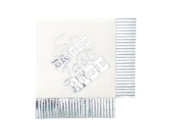 Silver “Bride's Last Ride” Cocktail Napkins (Set of 20)