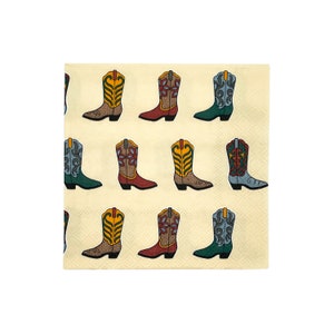 Vintage Boot Paper Cocktail Napkins