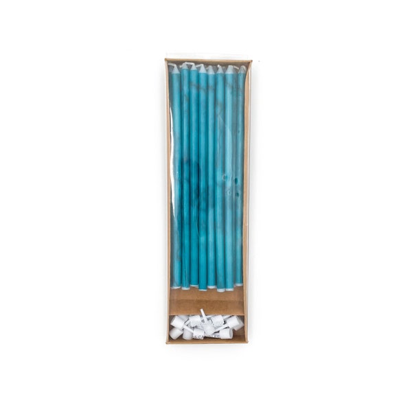 Turquoise Stone Birthday Candles (Set of 16)