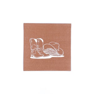 Tan Cowboy Essentials Cocktail Napkins (Pack of 20)