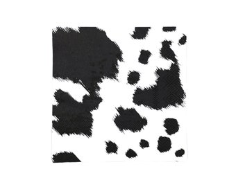 Black Cowhide Cocktail Napkins (Set of 20)