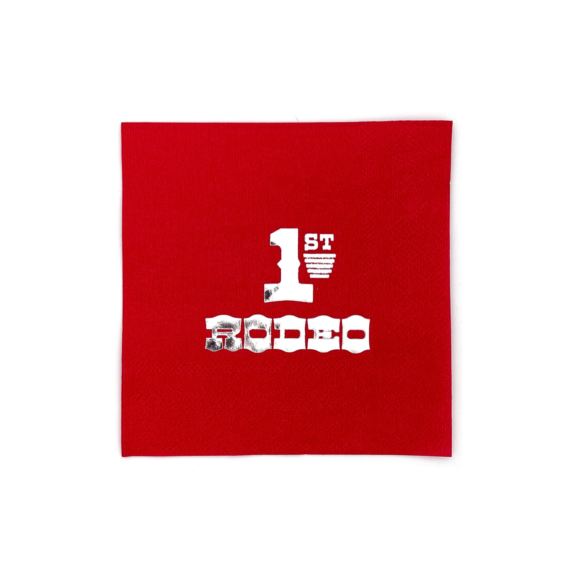 Red 1st Rodeo Cocktail Napkins Set of 20