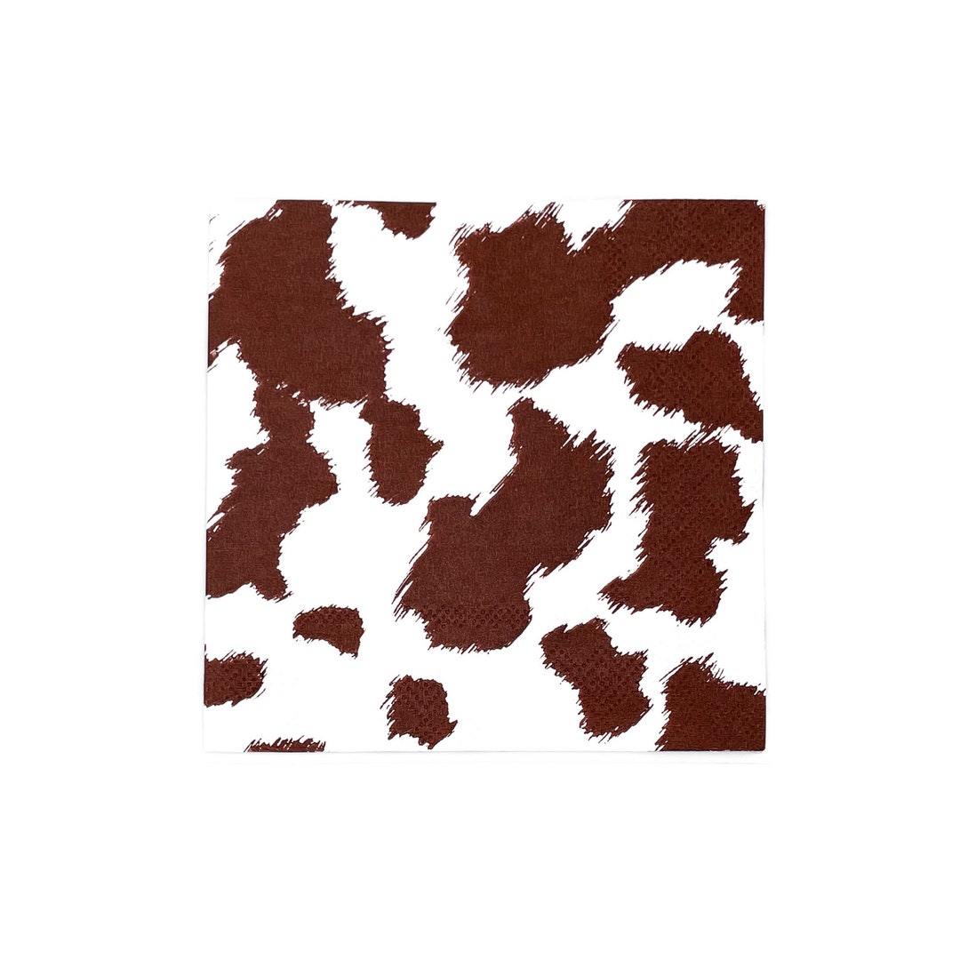 Brown Cowhide Cocktail Napkins set of 20 Etsy