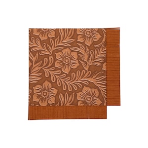 Floral Tooled Leather Fringe Cocktail Napkins (Pack of 20)