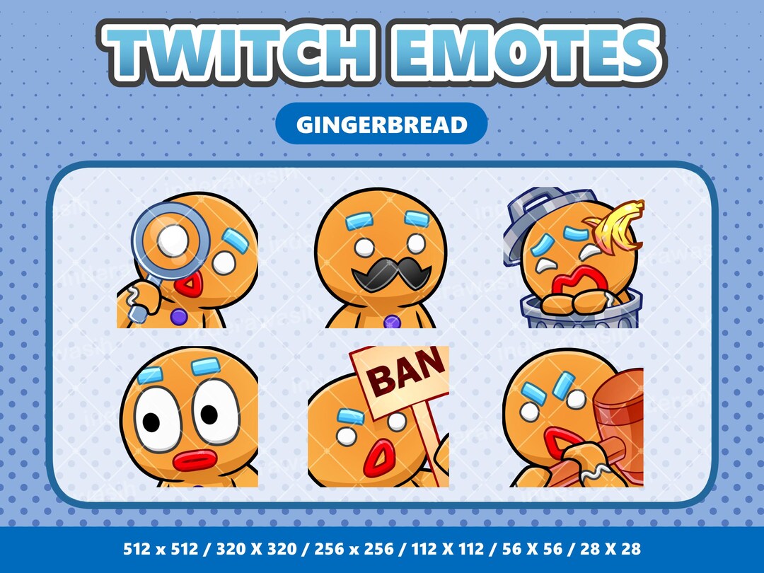 Gingerbread Kawaii Emotes Pack 8 - Twitch | Discord | Youtube ...