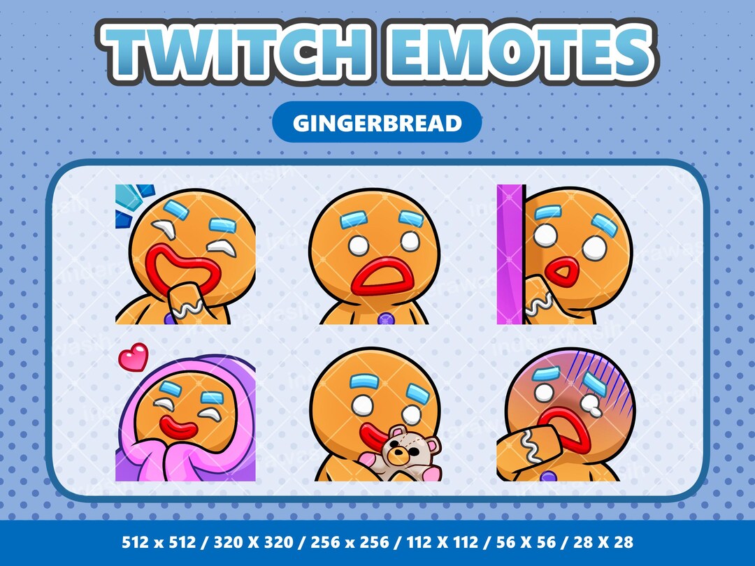 Gingerbread Kawaii Emotes Pack 2 - Twitch | Discord | Youtube ...