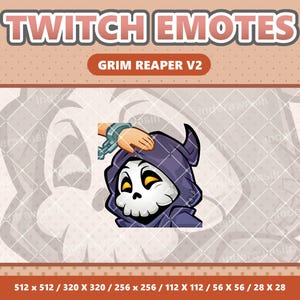 Sensenmann V2 Pat Kawaii Emote - Twitch | Discord | YouTube | Luftschlangen | Niedlich | Digital