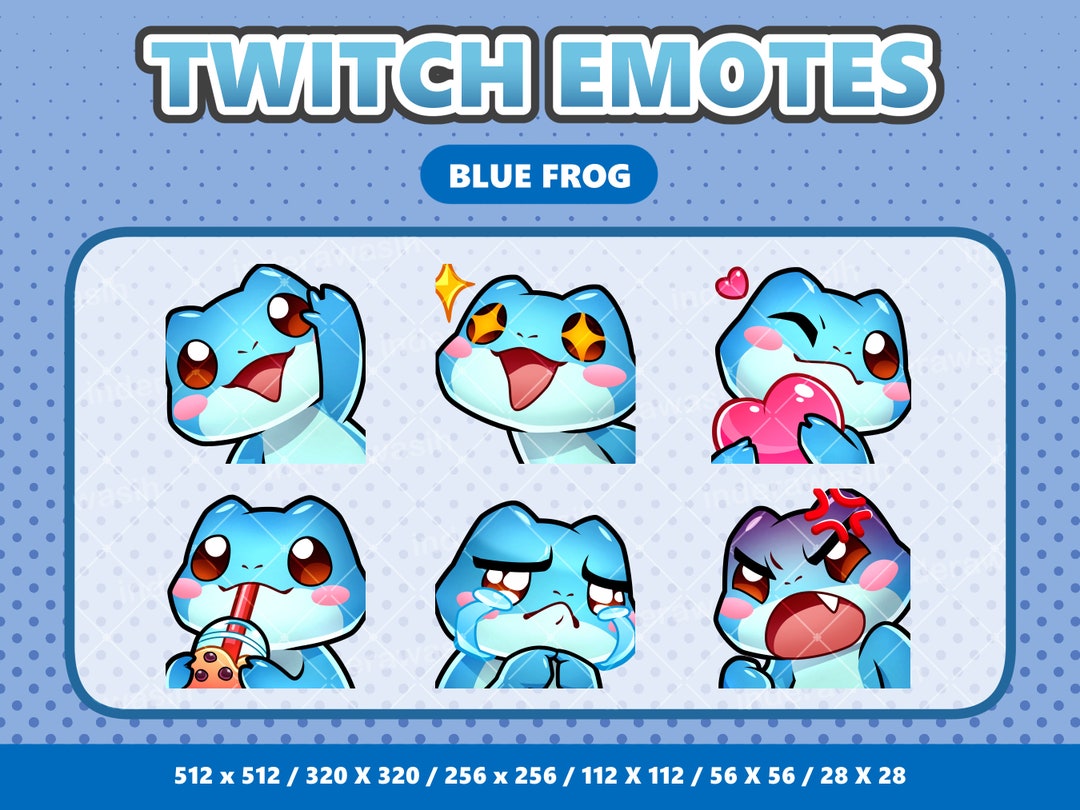 Little Blue Frog Kawaii Emotes Pack 1 - Twitch | Discord | Youtube ...