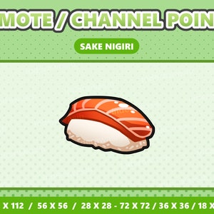 Sake Nigiri Salmon Sushi Kawaii Emotes carini / Canale Punto PNG - Twitch / Discord / YouTube / Streamer / Digitale