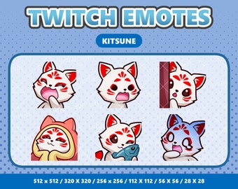 Kitsune Kawaii Emotes Pack 2 - Twitch | Discord | YouTube | Streamer | Cute | Digital
