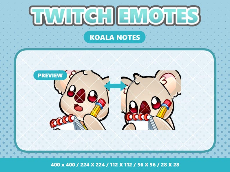 ANIMATED Emote Koala Bear Notes Kawaii - Twitch | Discord | Youtube ...