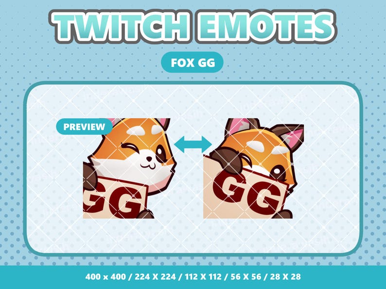 ANIMATED Emote Little Fox GG Kawaii - Twitch | Discord | Youtube ...