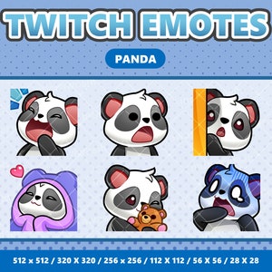 Paquete de emoticones Panda Kawaii 2 - Twitch / Discord / YouTube / Streamer / Lindo / Digital