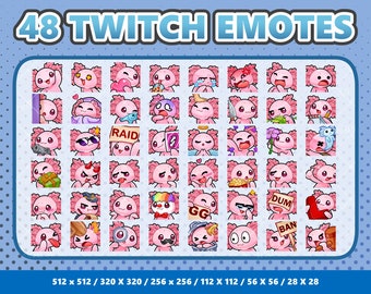 Mega 48 Emote Bundle Little Axolotl Kawaii - Twitch | Discord | YouTube | Streamer | Cute | Digital