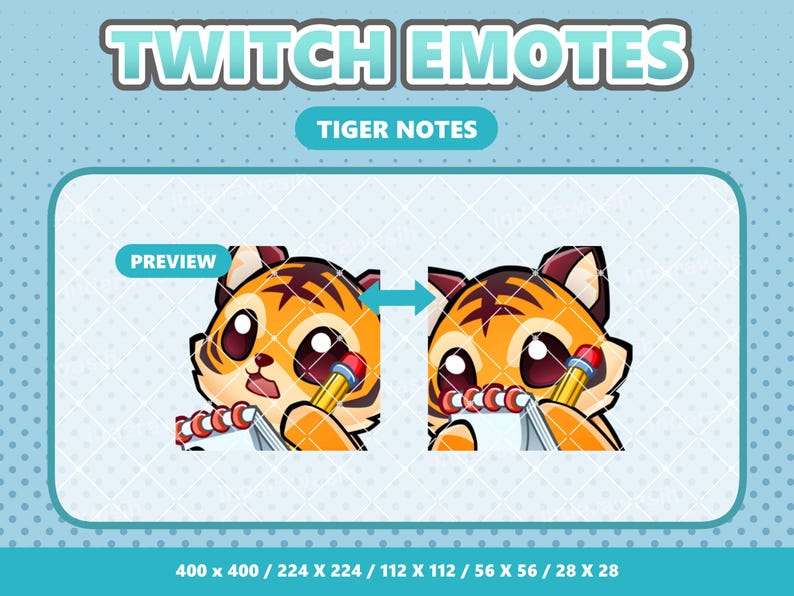 ANIMATED Emote Tiger Notes Kawaii - Twitch | Discord | Youtube ...