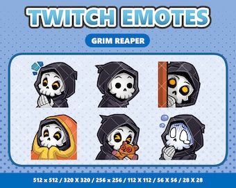 Grim Reaper Kawaii Emotes Pack 2 - Twitch | Discord | YouTube | Streamer | Cute | Digital
