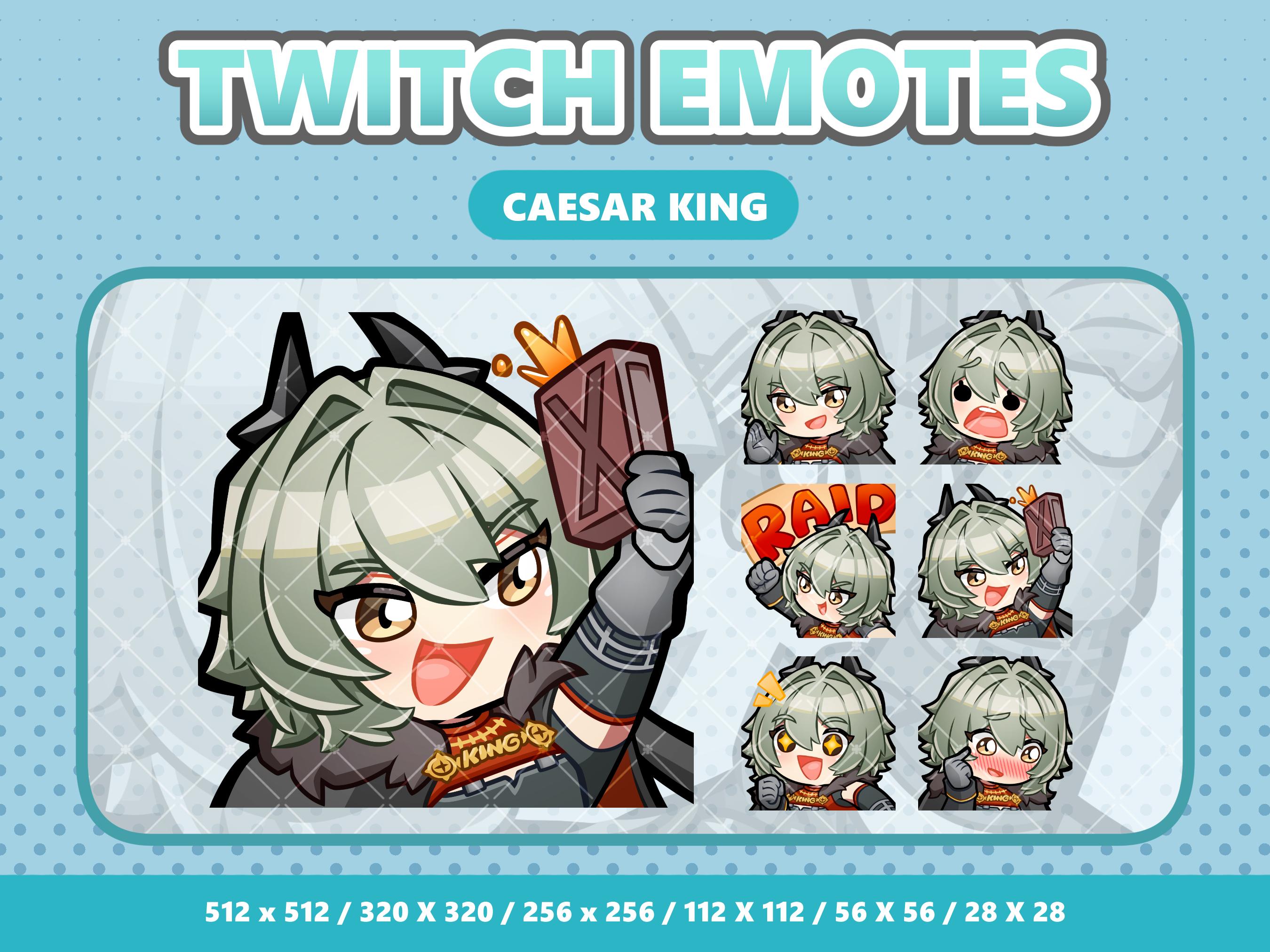 シーザーキングかわいい絵文字パック - Twitch | Discord | YouTube