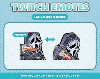 ANIMATED Emote Halloween Knife Kawaii - Twitch | Discord | YouTube | Streamer | Cute | Digital