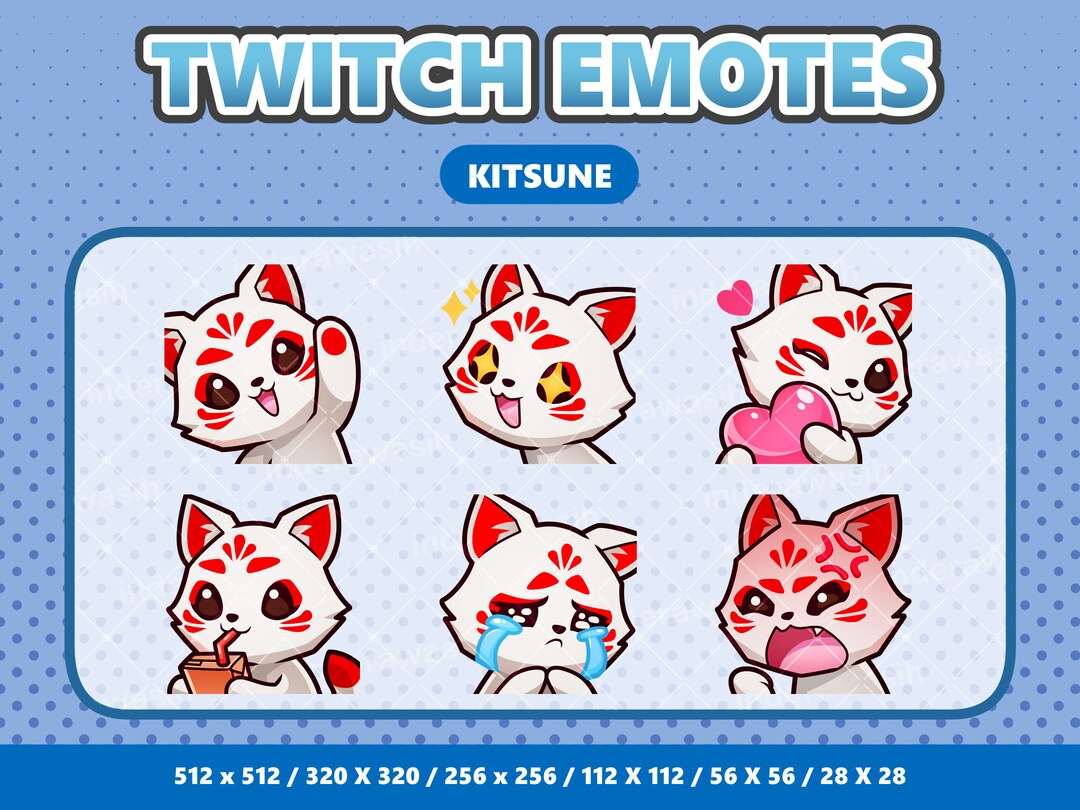 Kitsune Kawaii Emotes Pack 1 - Twitch | Discord | Youtube | Streamer ...