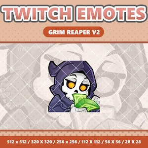Sensenmann V2 Rich Kawaii Emote - Twitch | Discord | YouTube | Luftschlangen | Niedlich | Digital
