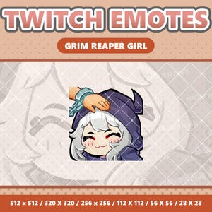 Sensenmann Pat Kawaii Emote - Twitch | Discord | YouTube | Luftschlangen | Niedlich | Digital