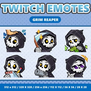 Sensenmann Kawaii Emotes Pack 3 - Twitch | Discord | YouTube | Luftschlangen | Niedlich | Digital