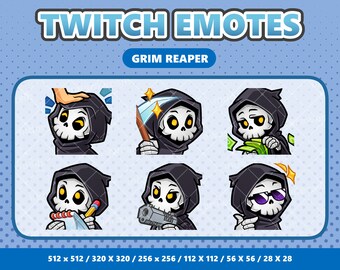 Grim Reaper Kawaii Emotes Pack 3 - Twitch | Discord | YouTube | Streamer | Cute | Digital