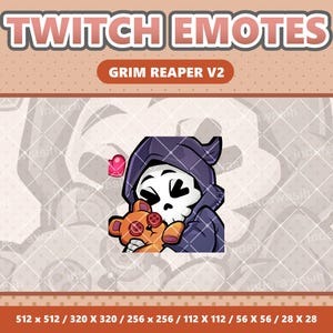 Sensenmann V2 Umarmung Kawaii Emote - Twitch | Discord | YouTube | Luftschlangen | Niedlich | Digital