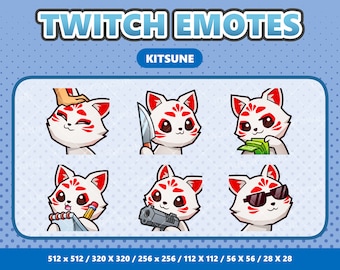 Kitsune Kawaii Emotes Pack 3 - Twitch | Discord | YouTube | Streamer | Cute | Digital