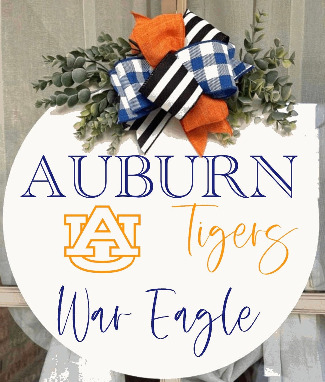 Auburn Tigers Round Door Sign Football Decor Baseball Sign - Etsy