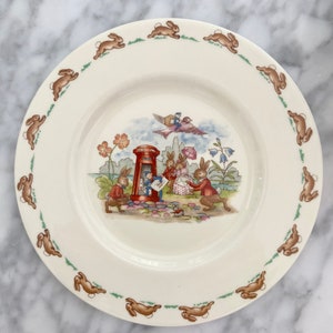 Bunnykins Small Plate - Mailman Scene - Vintage