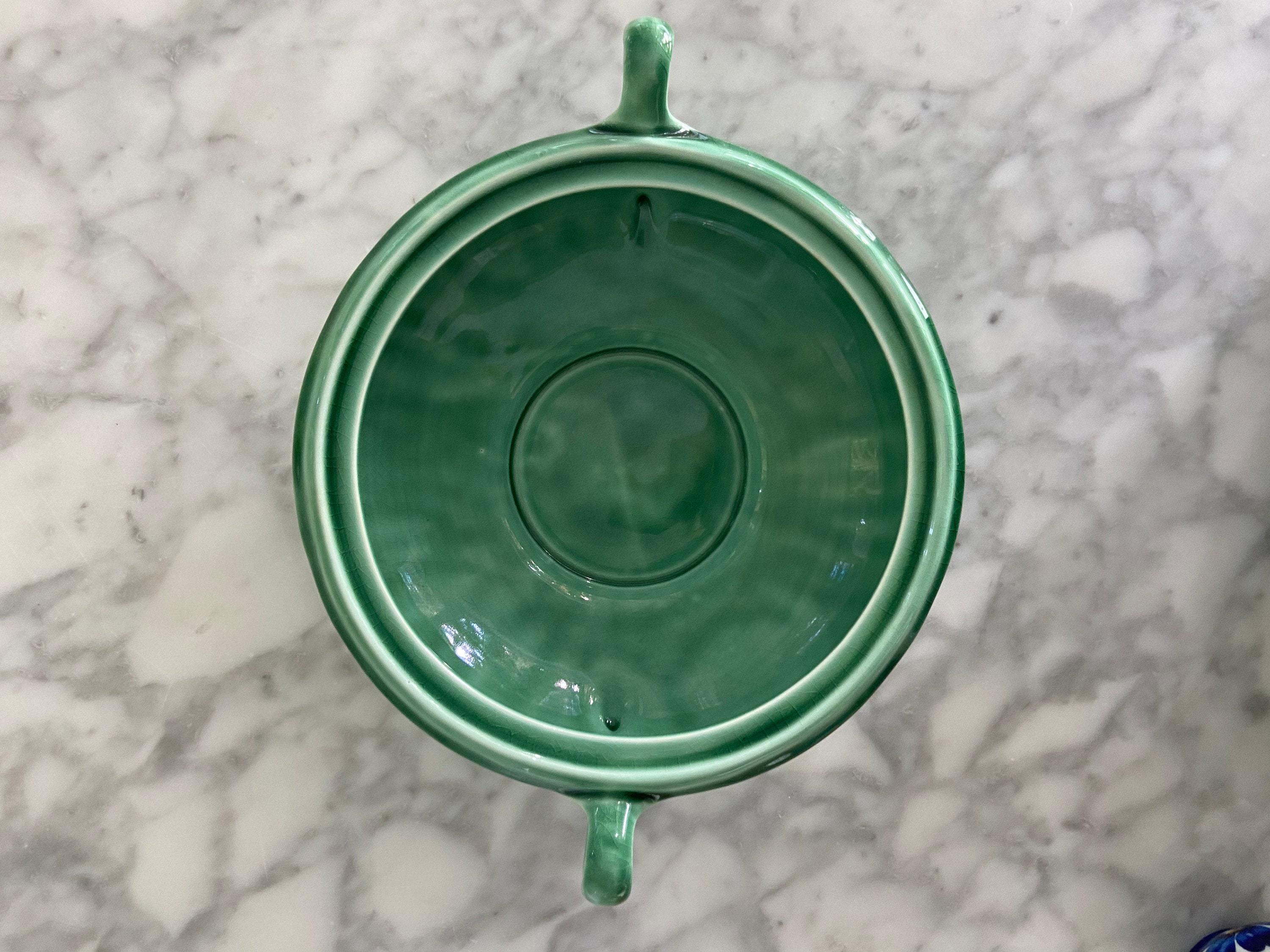 Vintage Green Ceramic Serving Dish With Lid Etsy