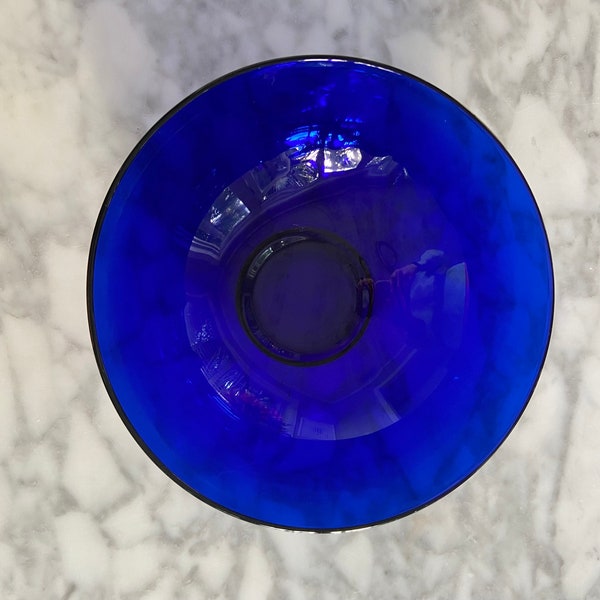 Cobalt blue glass bowl etsy