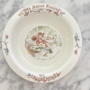 Beatrix Potter &quot;Mr. Jeremy Fisher&quot; Children’s Bowl ~  Royal Albert Bone China 1996