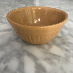 Vintage 1930s Mustard Yellow Stoneware Small Mixing Bowl