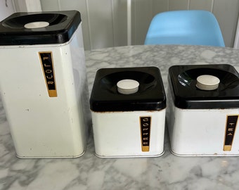 Vintage Lincoln Beautyware Set of 3 Retro Metal Kitchen