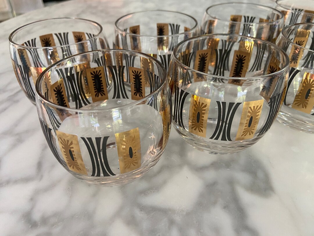 Vintage Barware MCM Roly Poly Glassware Set of 8 Glassware Etsy