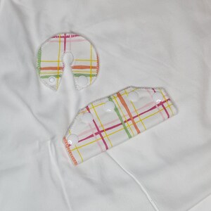 Pastel Plaid Feeding Tube Tubie Pads/Connector Covers