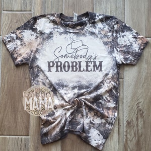 Somebody&#39;s Problem Cowhide Style Bleached Shirt