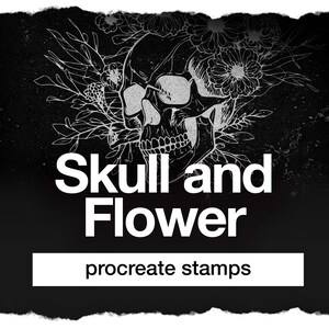 67 Procreate Skulls & Flowers stamps