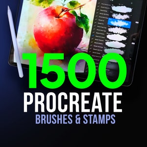 1500 procreate brushes and procreate stamps