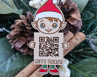 Elf Santa Tracker Ornament ~ Hand Painted Wooden Ornament ~ Believe in Santa ~ Christmas Eve ~ Christmas Traditions