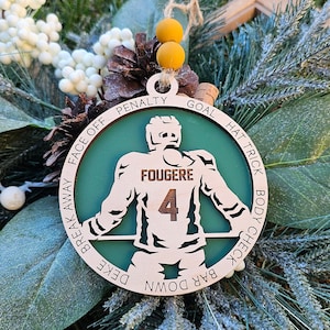 Personalized Hockey Christmas Ornament, Team Sport Ornament