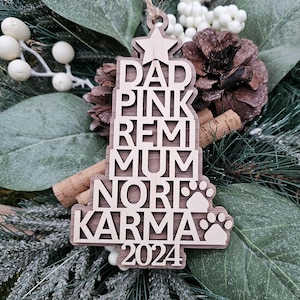 Personalized Name Tree Ornament ~ Laser Cut Christmas Ornament ~ Family Tree Name Ornament ~ Custom Ornament ~ Trending Christmas ~ Viral