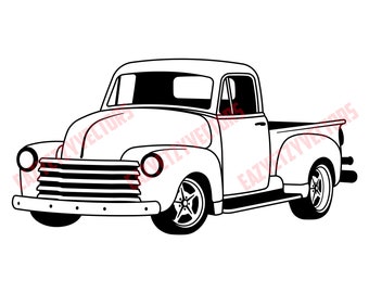 1951 Chevrolet 3100 Stepside Pickup Vector Drawing Shevy