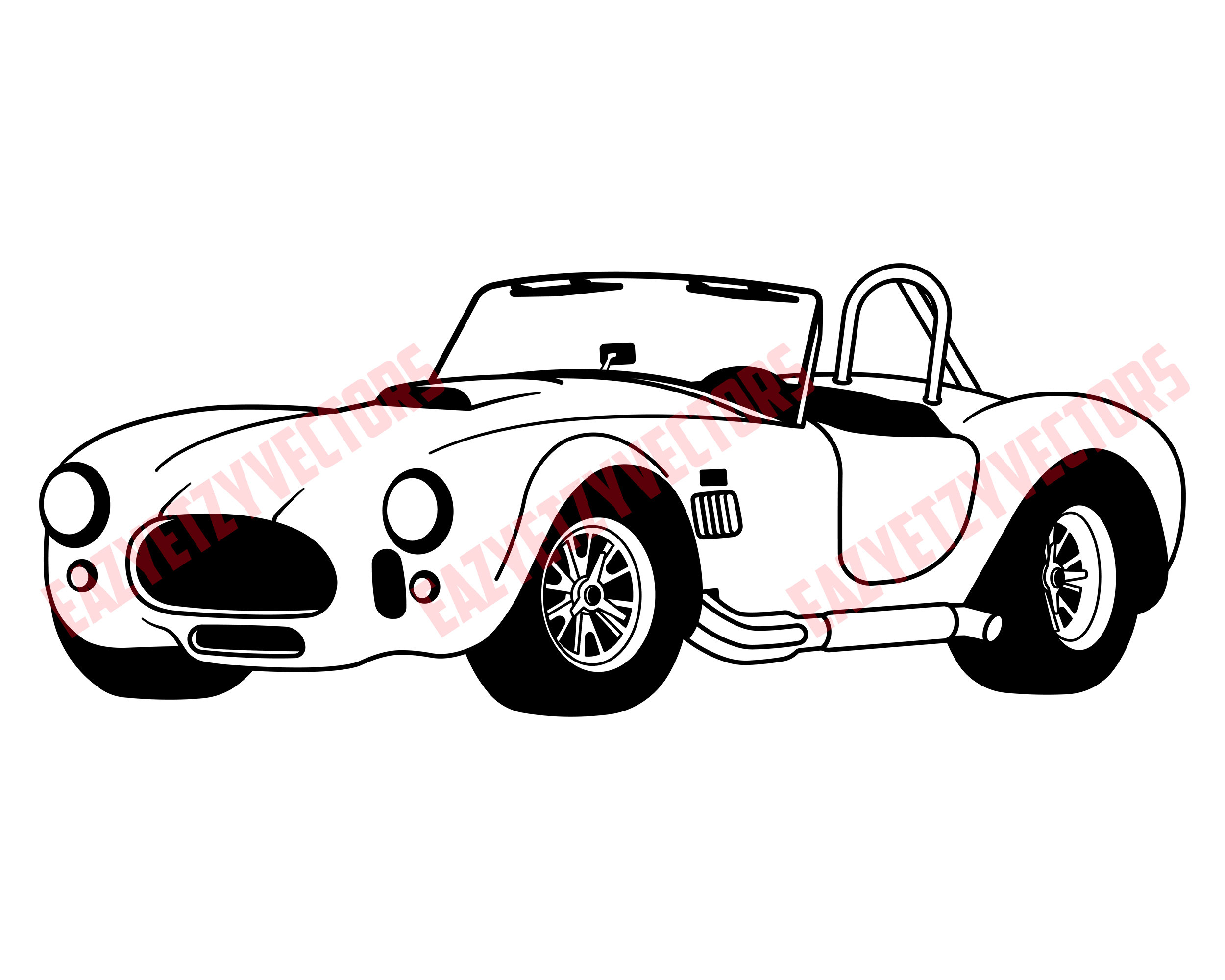 1965 Shelby Cobra Vector File Drawing Muscle Car - Etsy