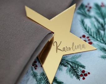 Christmas Napkin Rings Holders, Star Napkin Holder, Christmas Dinner Table Setting, Christmas Tree Napkin Ring, Winter Wedding Table Decor