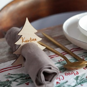 Christmas Napkin Rings Holders, Christmas Tree Napkin Ring, Christmas Dinner Table Setting, Antlers Napkin Rings, Winter Wedding Table Decor